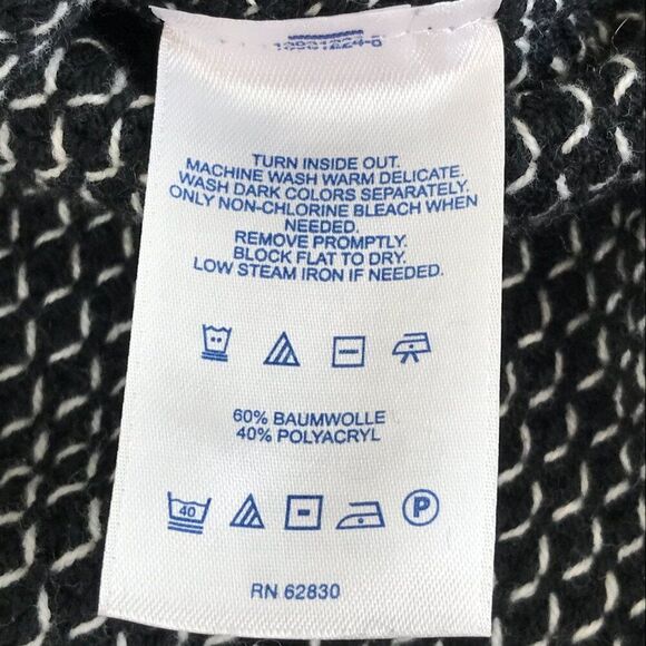 Lands' End Open Front Knit Cardigan Women's Small Pockets Cotton Acrylic Winter - Picture 10 of 11